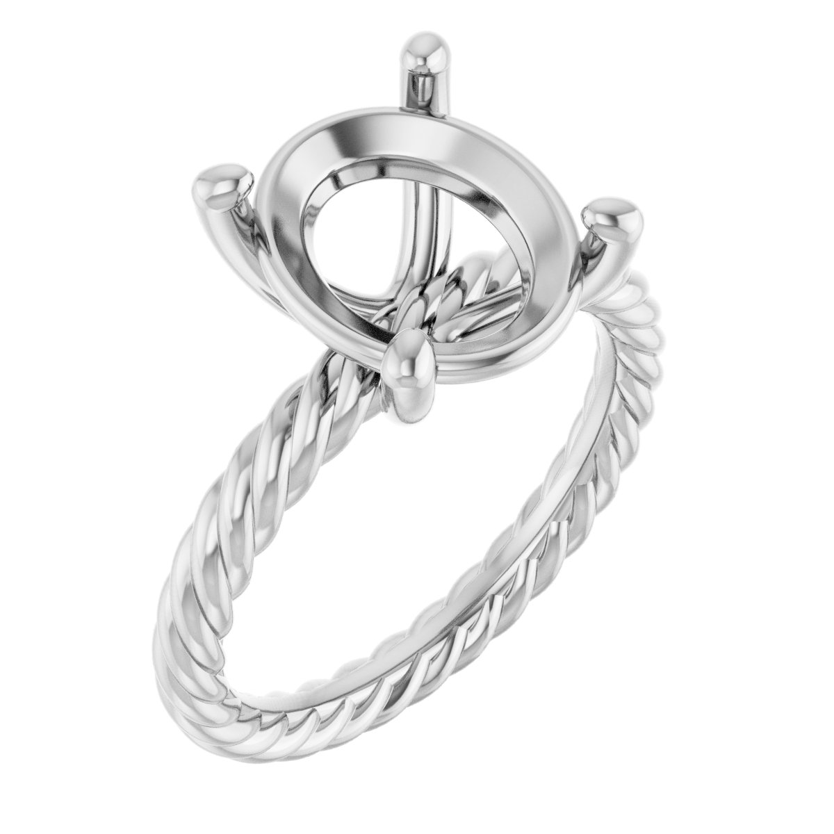 Solitaire Rope Engagement Ring