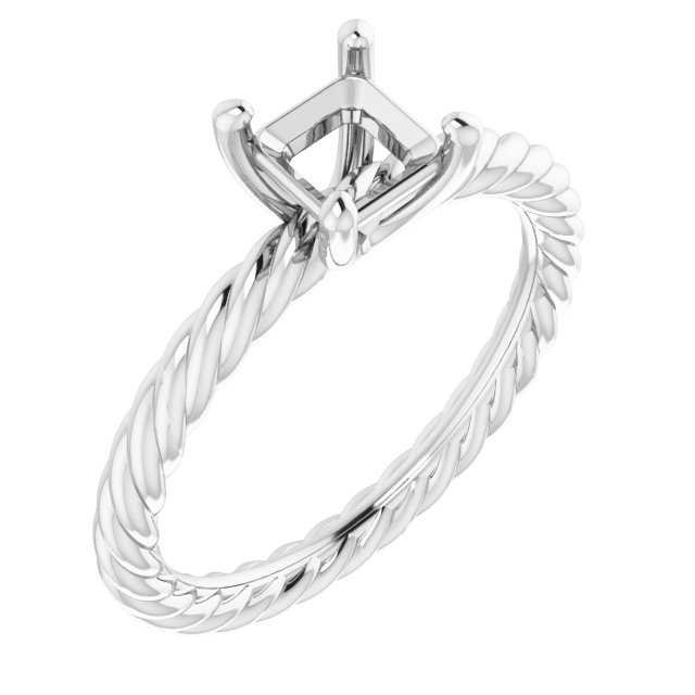 Solitaire Rope Engagement Ring