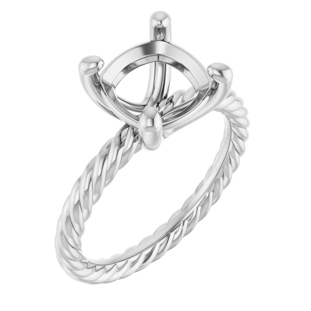 Solitaire Rope Engagement Ring