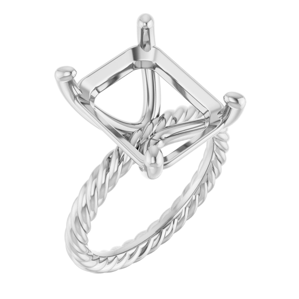 Solitaire Rope Engagement Ring