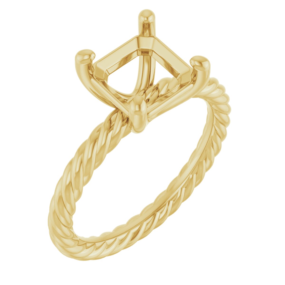 Solitaire Rope Engagement Ring