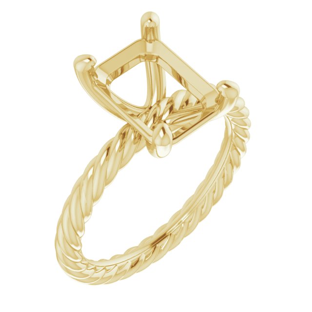Solitaire Rope Engagement Ring