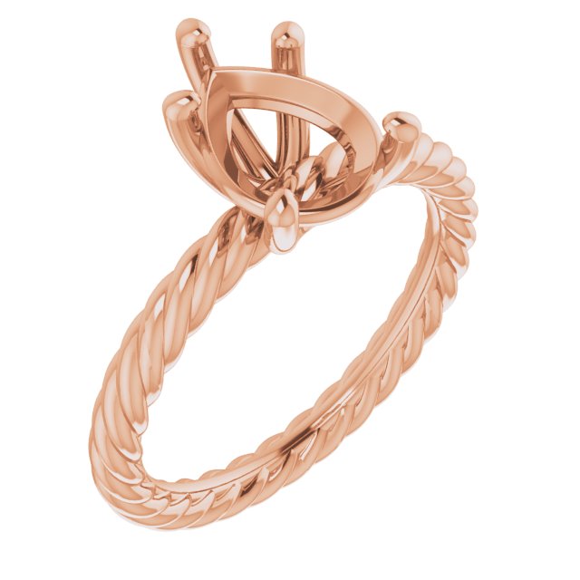 Solitaire Rope Engagement Ring