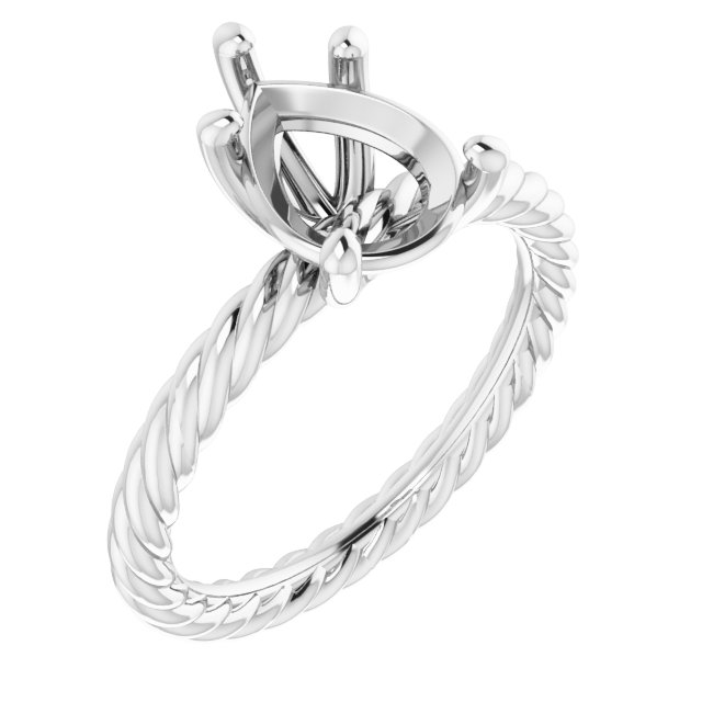 Solitaire Rope Engagement Ring