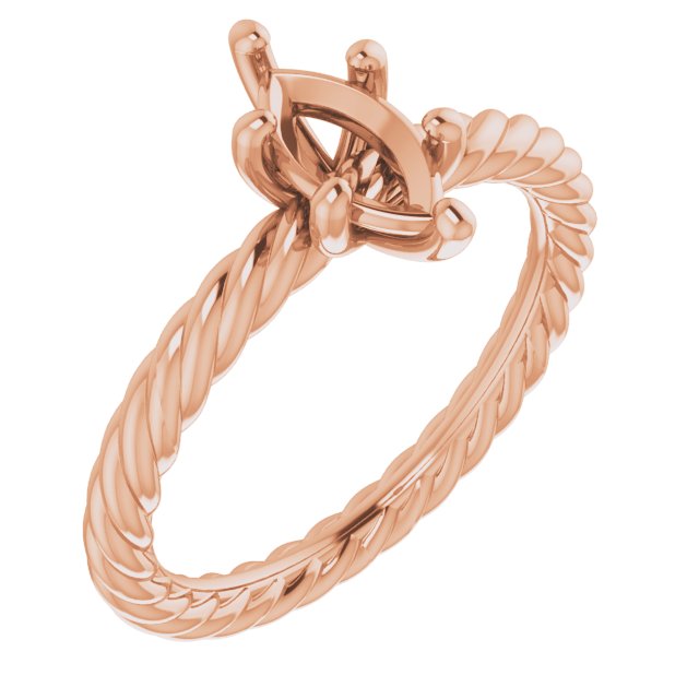 Solitaire Rope Engagement Ring