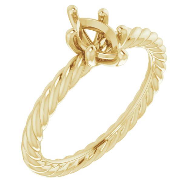 Solitaire Rope Engagement Ring
