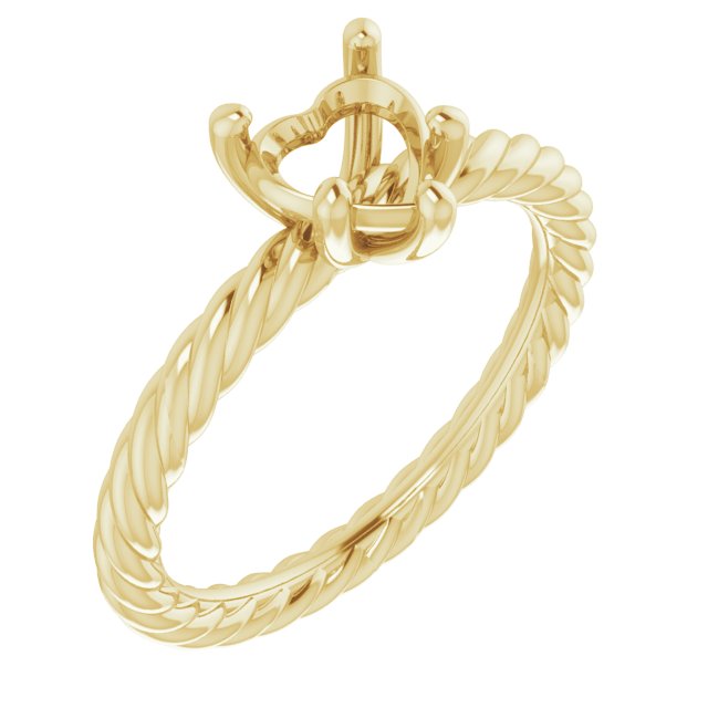 Solitaire Rope Engagement Ring