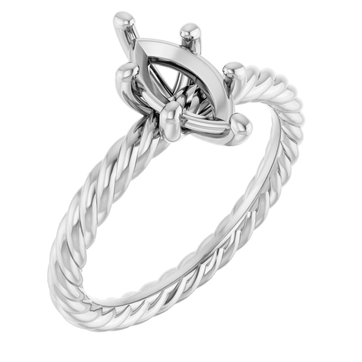 Solitaire Rope Engagement Ring