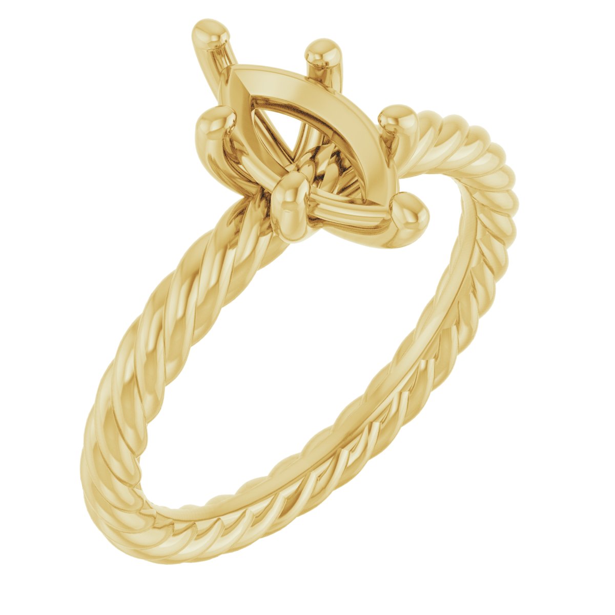 Solitaire Rope Engagement Ring