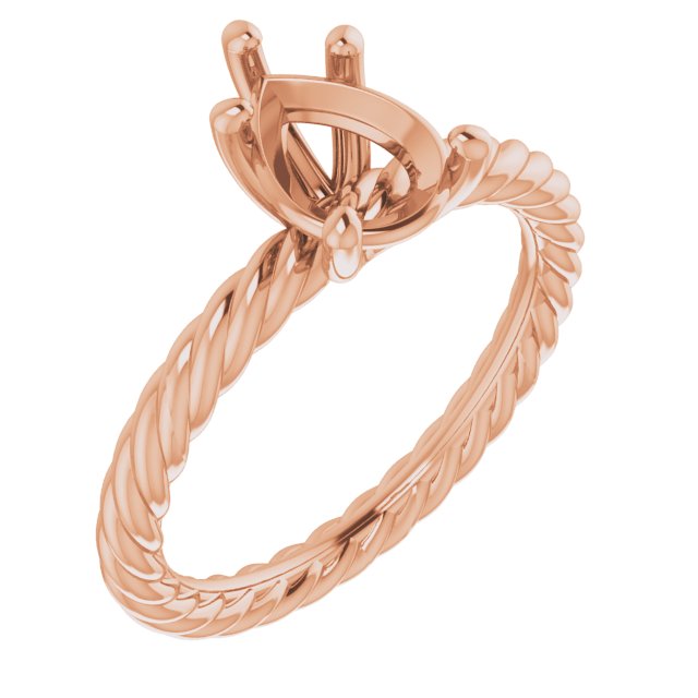 Solitaire Rope Engagement Ring
