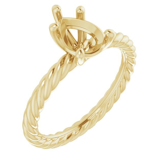 Solitaire Rope Engagement Ring