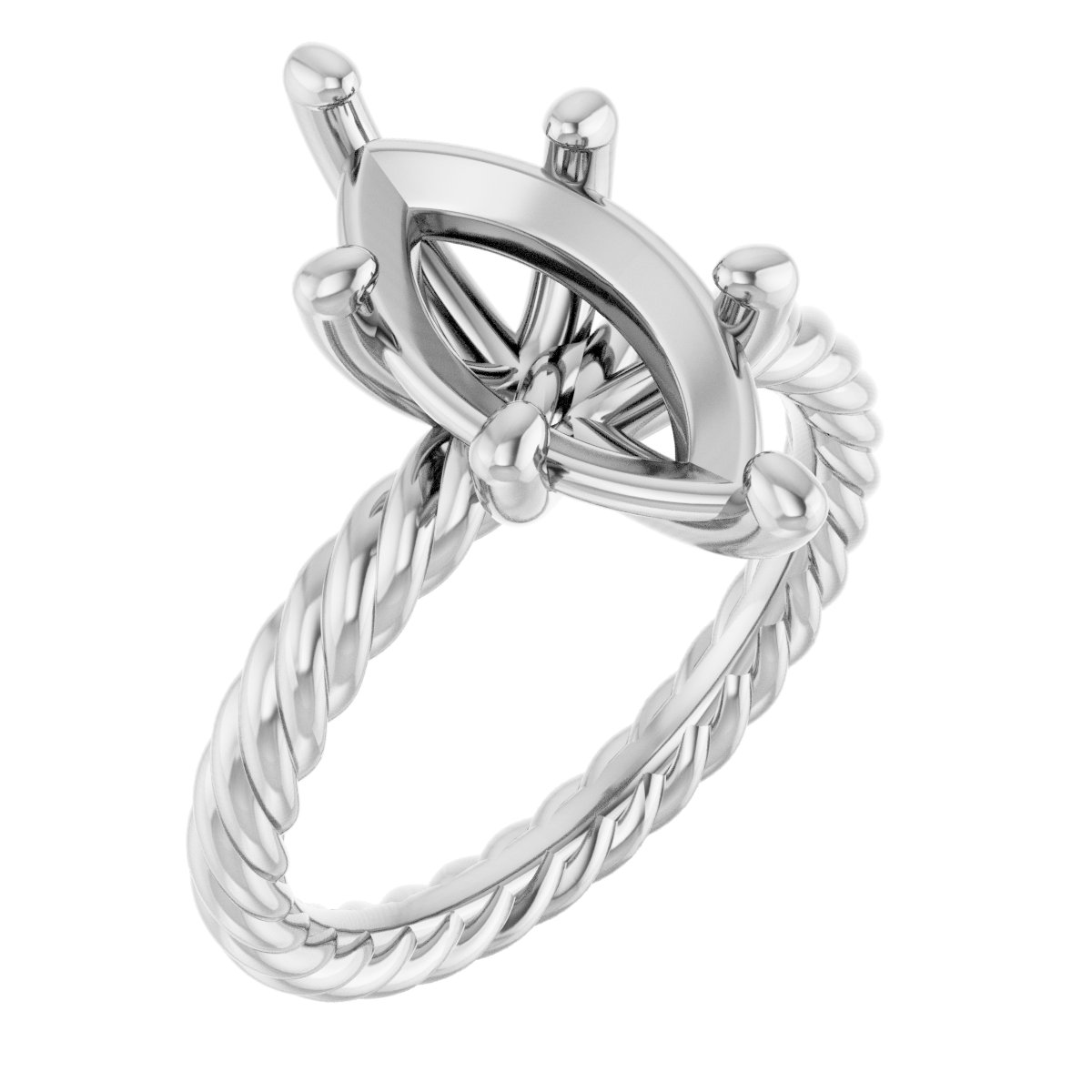 Solitaire Rope Engagement Ring