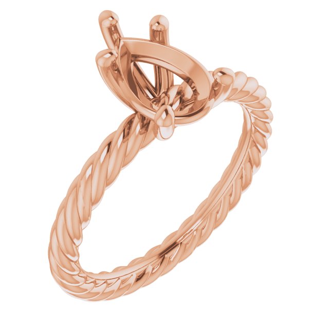 Solitaire Rope Engagement Ring