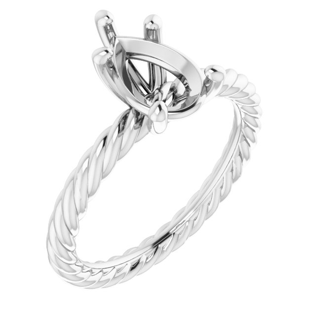 Solitaire Rope Engagement Ring