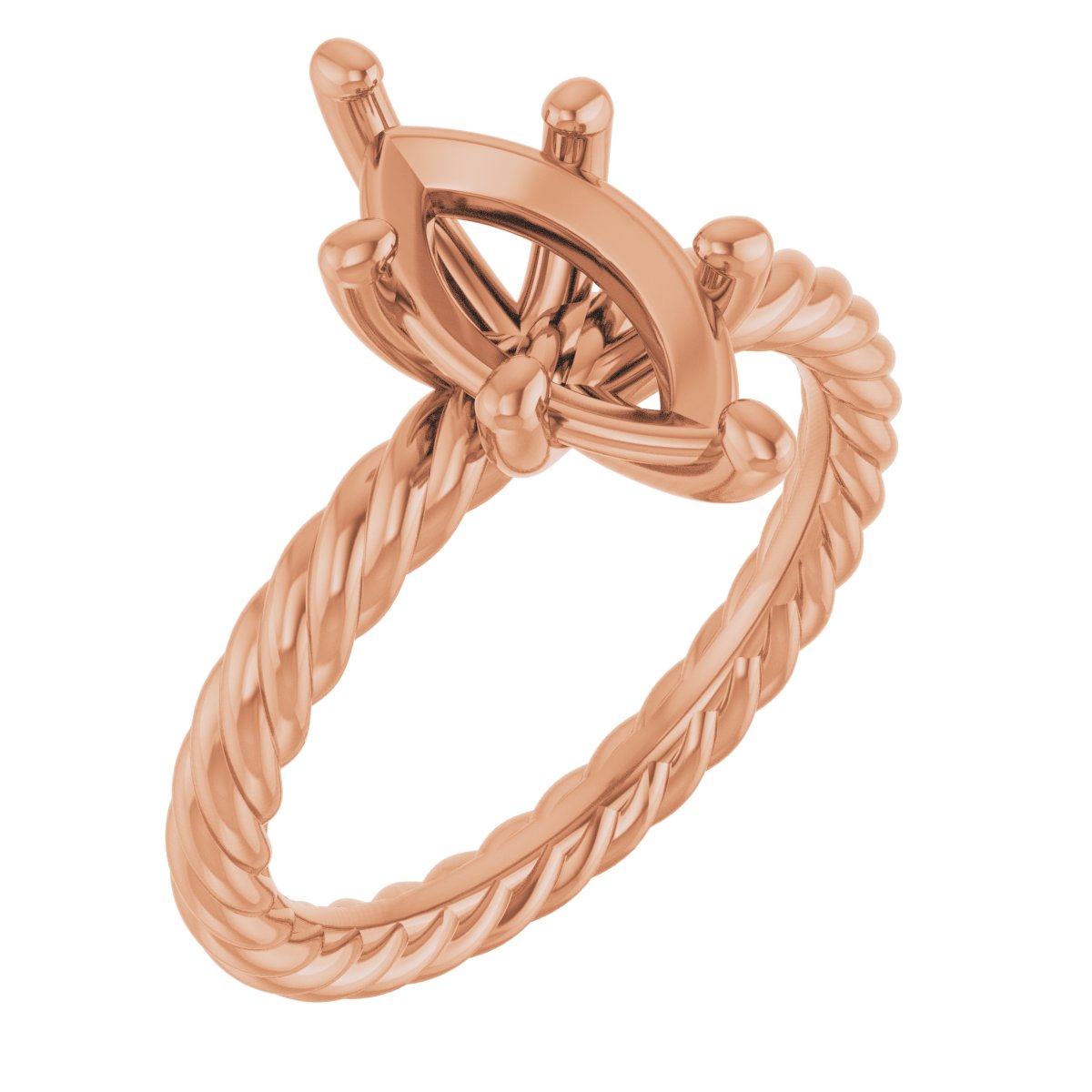 Solitaire Rope Engagement Ring