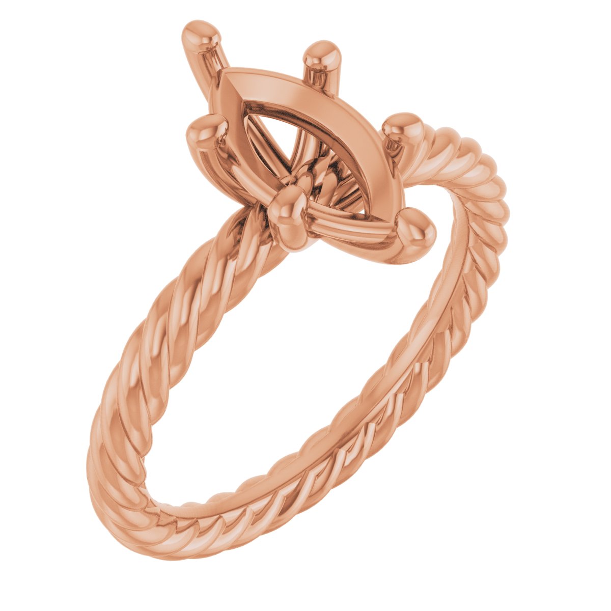 Solitaire Rope Engagement Ring