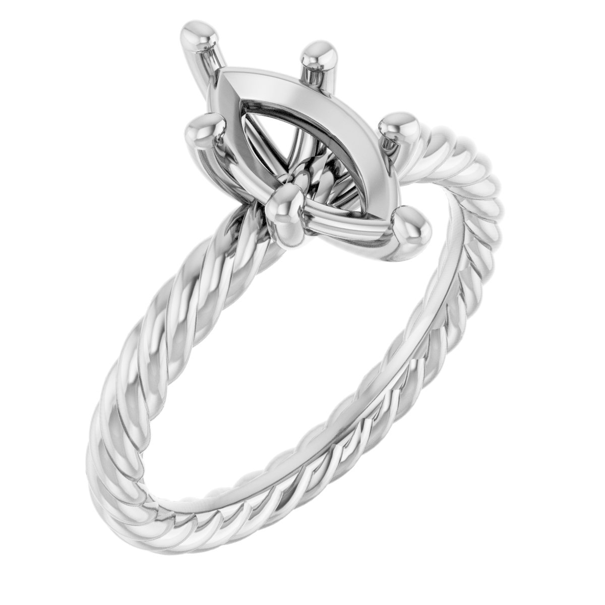 Solitaire Rope Engagement Ring