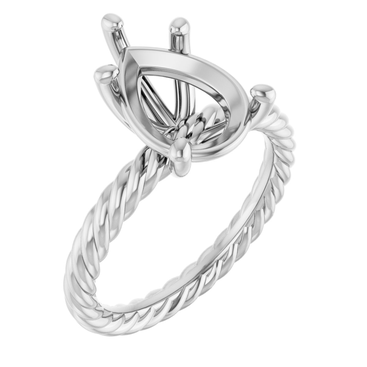 Solitaire Rope Engagement Ring