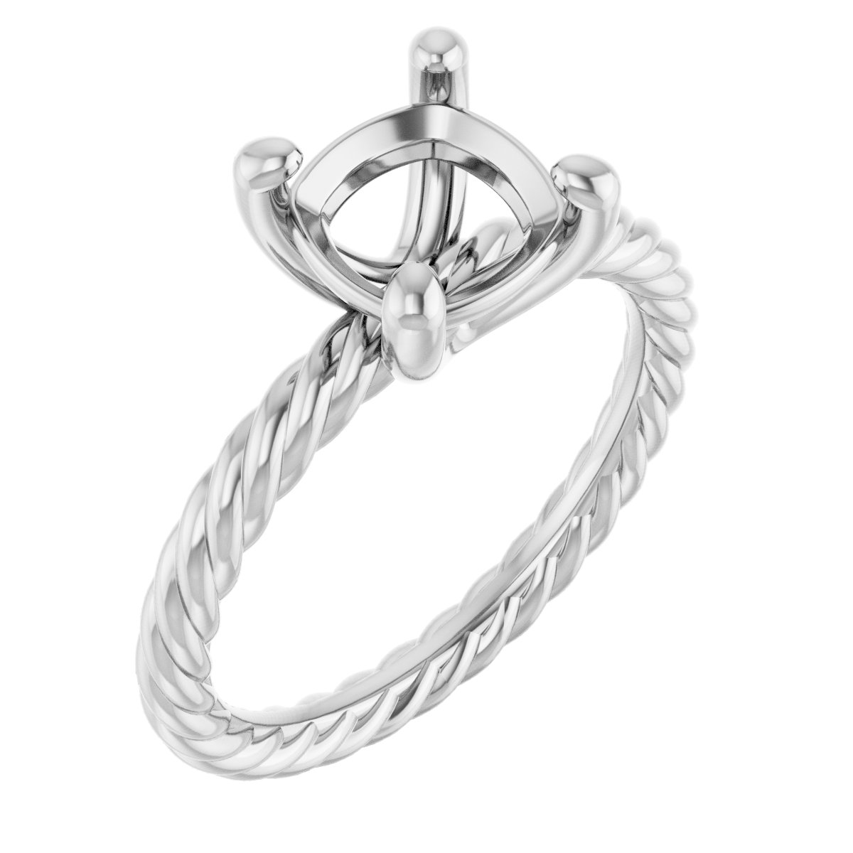 Solitaire Rope Engagement Ring