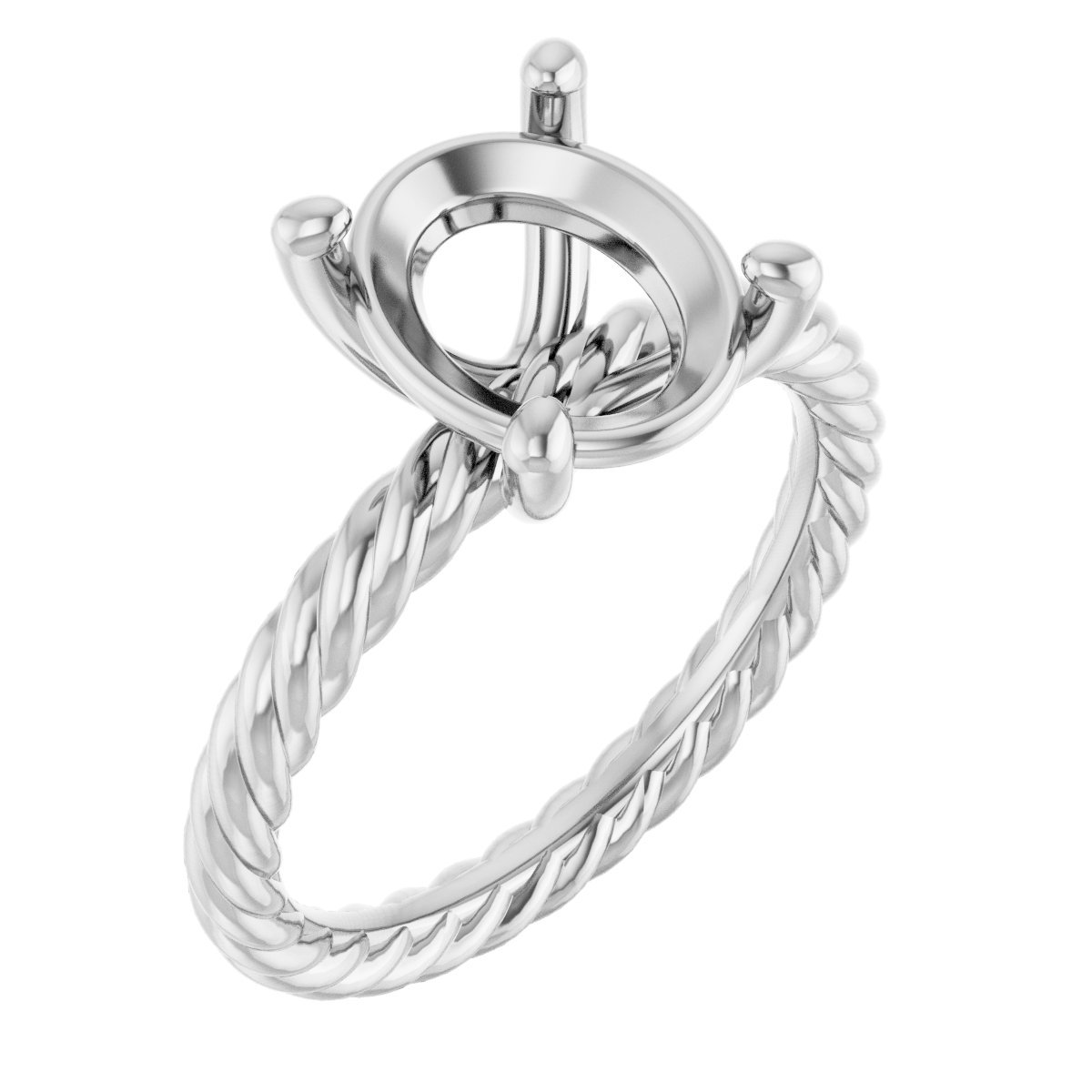 Solitaire Rope Engagement Ring