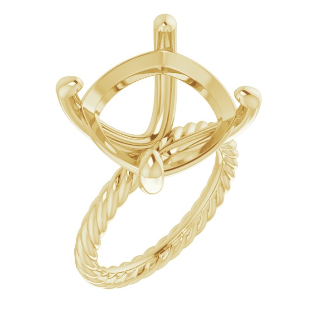 Solitaire Rope Engagement Ring