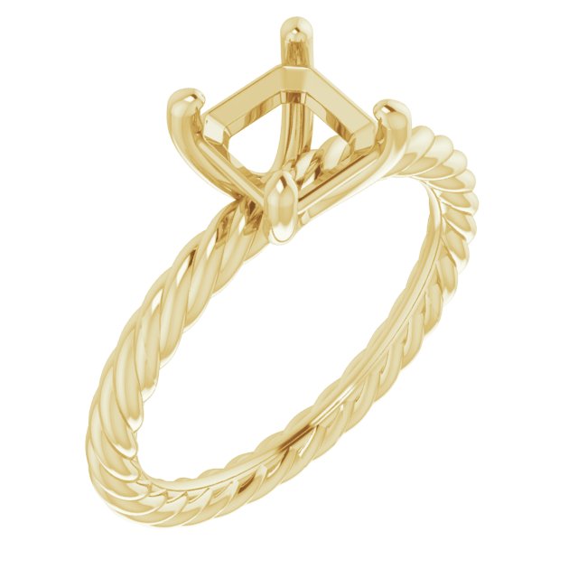 Solitaire Rope Engagement Ring