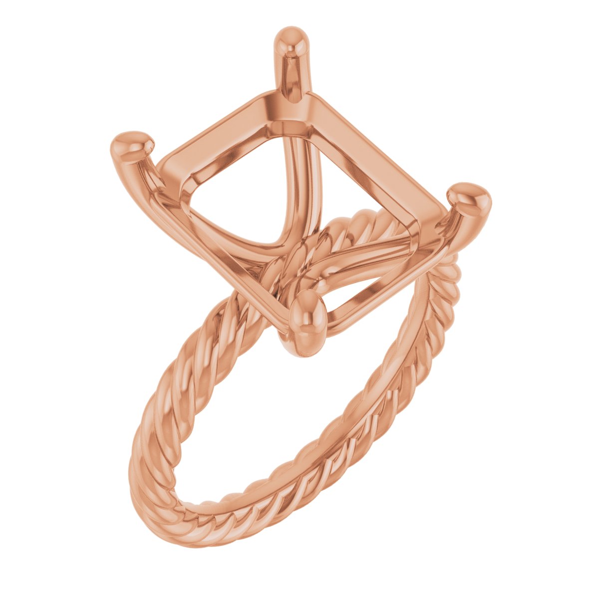 Solitaire Rope Engagement Ring