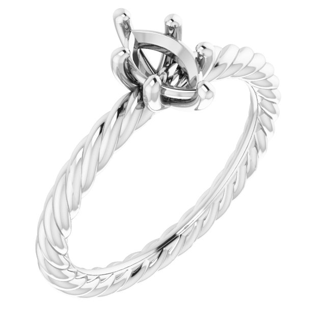 Solitaire Rope Engagement Ring