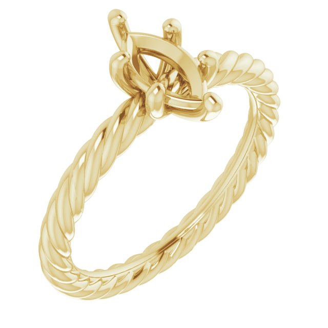 Solitaire Rope Engagement Ring