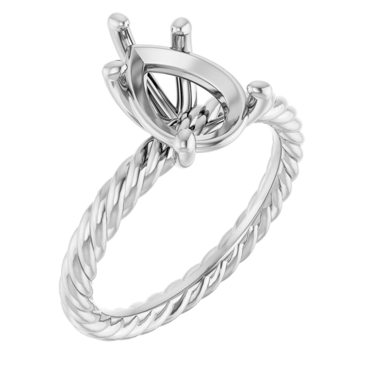 Solitaire Rope Engagement Ring