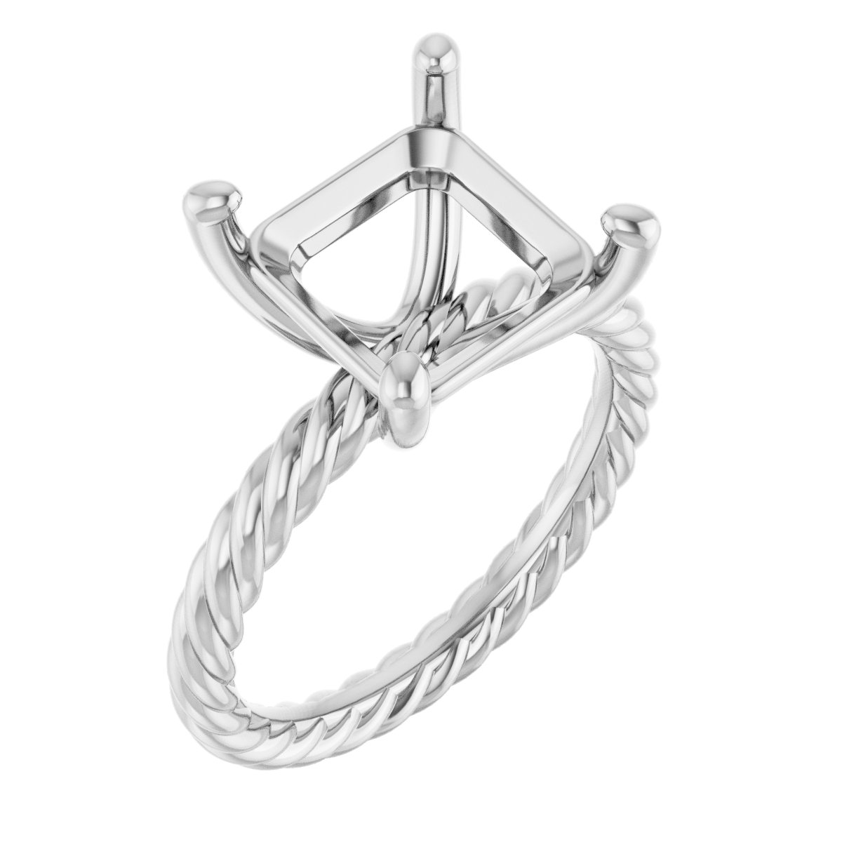 Solitaire Rope Engagement Ring