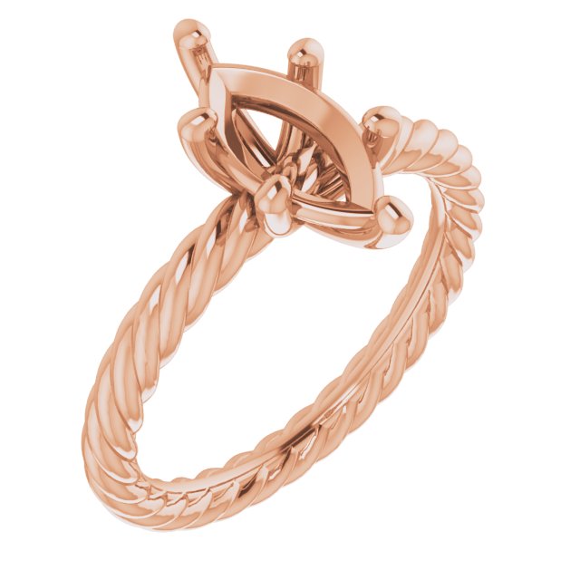 Solitaire Rope Engagement Ring