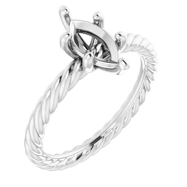 Solitaire Rope Engagement Ring