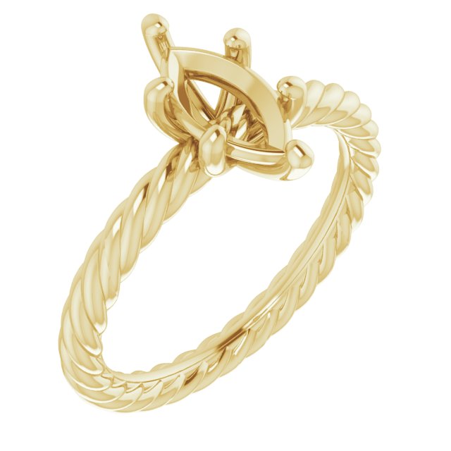 Solitaire Rope Engagement Ring