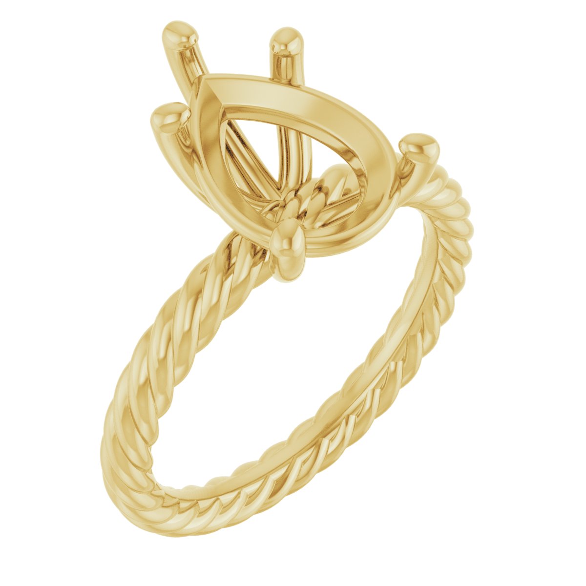 Solitaire Rope Engagement Ring