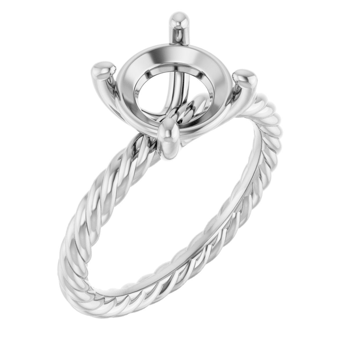 Solitaire Rope Engagement Ring