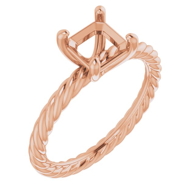 Solitaire Rope Engagement Ring