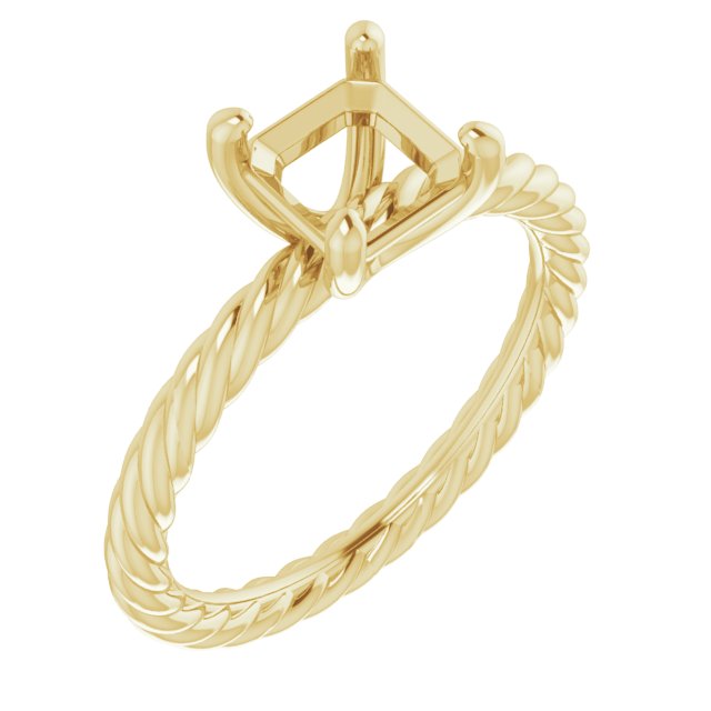 Solitaire Rope Engagement Ring