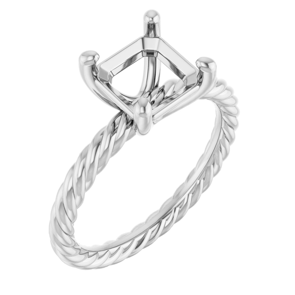 Solitaire Rope Engagement Ring