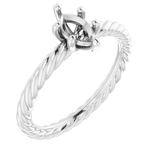 Solitaire Rope Engagement Ring
