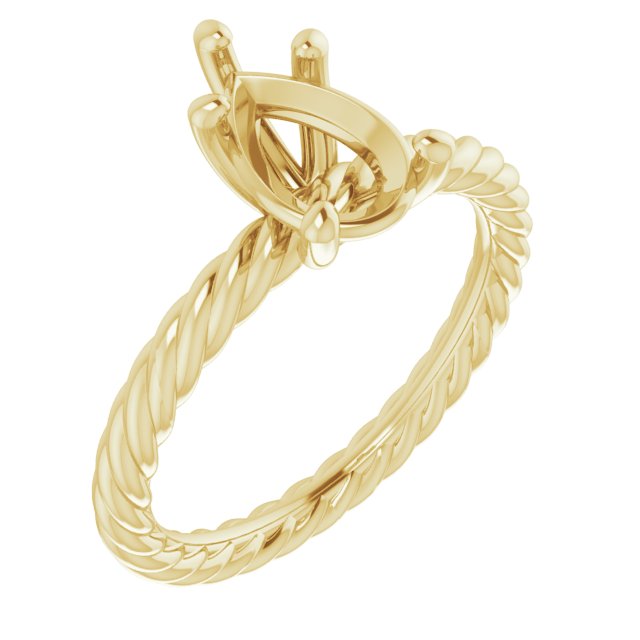 Solitaire Rope Engagement Ring