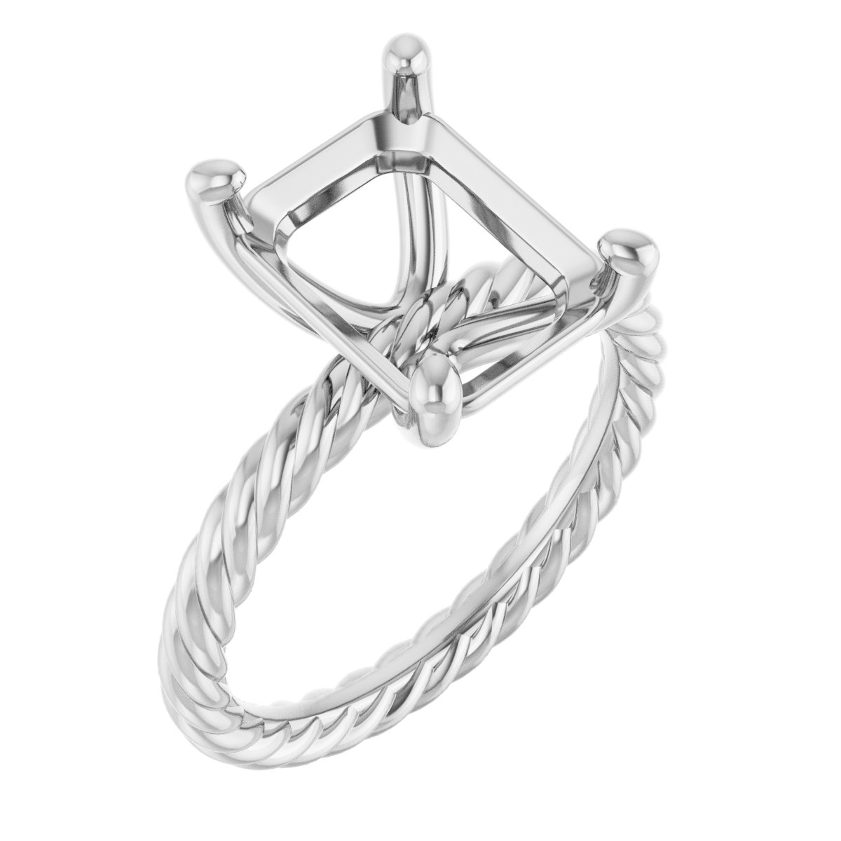Solitaire Rope Engagement Ring