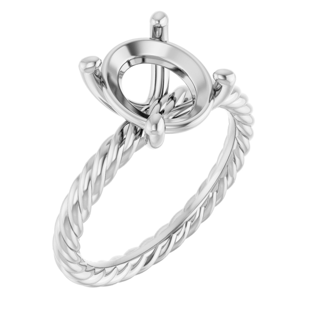 Solitaire Rope Engagement Ring