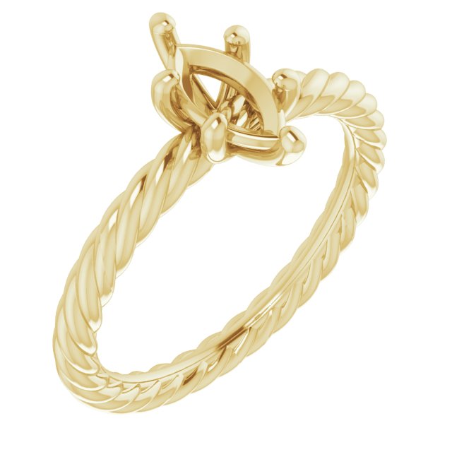 Solitaire Rope Engagement Ring