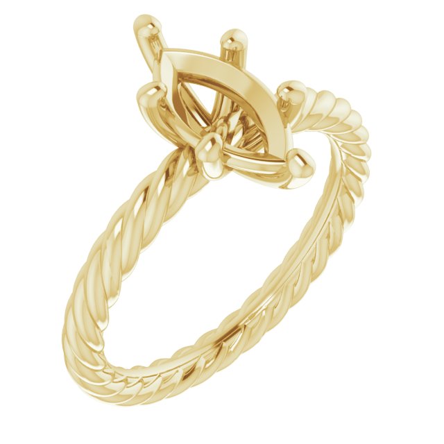 Solitaire Rope Engagement Ring