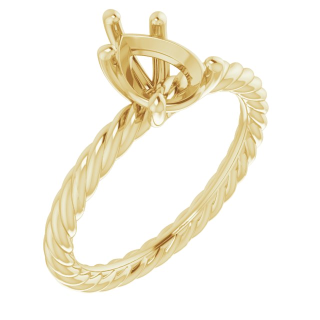 Solitaire Rope Engagement Ring