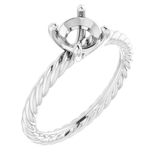 Solitaire Rope Engagement Ring