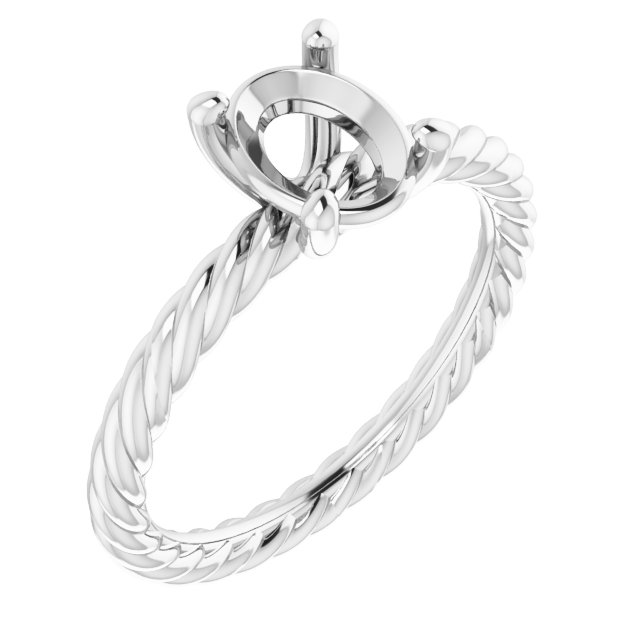 Solitaire Rope Engagement Ring