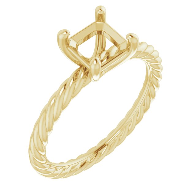 Solitaire Rope Engagement Ring