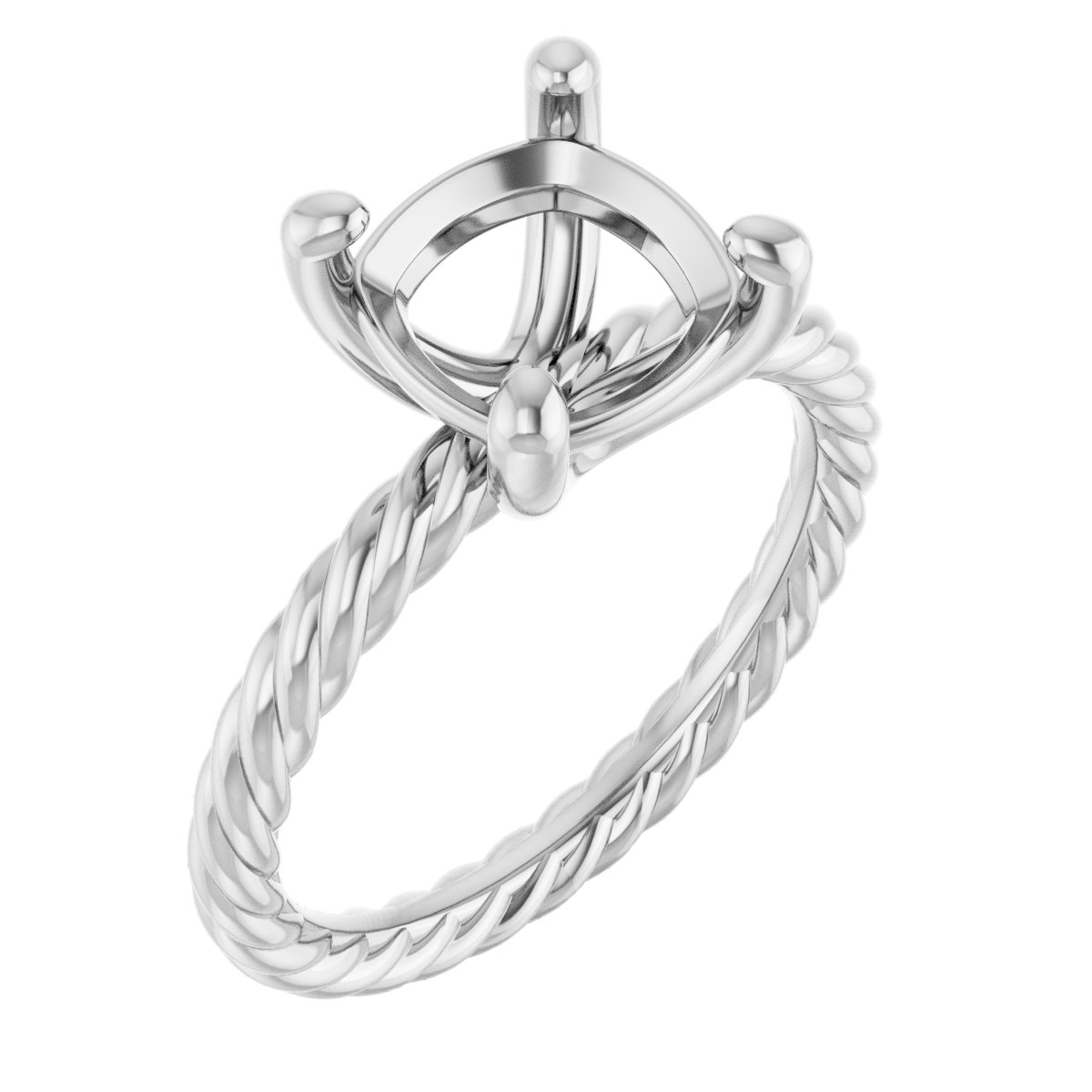 Solitaire Rope Engagement Ring
